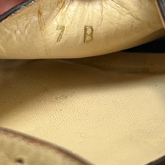 Vintage 90s Kenneth Cole NY Brown Leather Platform Wedge Sandals 7B Italy - Picture 7 of 9